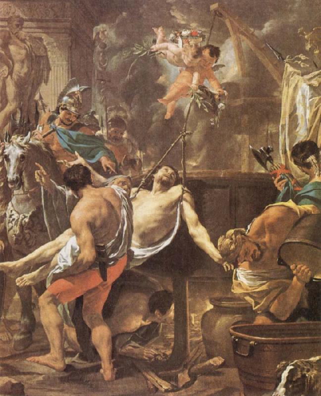 Brun, Charles Le The Martyrdom of St John the Evangelisth at the Porta Latina Norge oil painting art